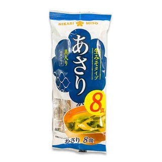 ฮิคาริ ซุปมิโซะผสมหอยลาย (สำหรับ 8 ที่) ขนาด 128 กรัม - Hikari Sokuseki Nama Misoshiru Asariziru
