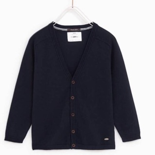 เสื้อคลุมเด็ก 4-10 ปี เสื้อไหมพรม แบรนด์ Zara แท้ Cardigan กันหนาว สีกรม shopee