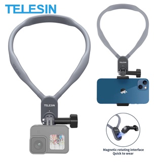 Telesin อุปกรณ์เมาท์ขาตั้งแม่เหล็ก สําหรับวางโทรศัพท์มือถือ GoPro HERO 11 10 9 8 7 6 5 Insta360 ONE RS DJI OMSO ACTION Camera