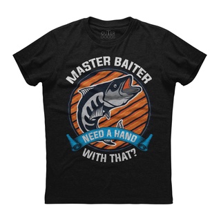 เสื้อยืดผ้าฝ้ายพิมพ์ลายแฟชั่น ขายดี เสื้อยืดแขนสั้น พิมพ์ลาย Master Baiter Need A Hand Fishing สีดํา สไตล์คลาสสิก สําหรั