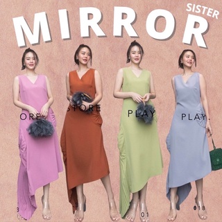 MiRRoRSiSTER’s Awa Compressed Pleated V Neck Dress #01812.3 เดรสไปงาน ชุดไปงาน เดรสออกงาน ชุดออกงาน เดรสคอวี เดรสงานแต่ง