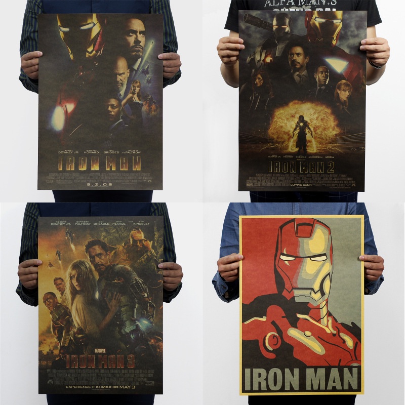 โปสเตอร์กระดาษคราฟท์รูป Iron Man ขนาด 51X35.5 ซม