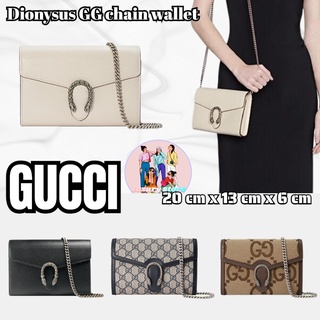 กุชชี่  GUCCI  กระเป๋าสตางค์โซ่ Dionysus Series GG/กระเป๋าสตรี/กระเป๋าสะพายข้าง/กระเป๋าสะพายไหล่/ล่าสุด