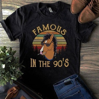 De32wew632 เสื้อยืดผ้าฝ้าย พิมพ์ลาย Bojack Horse Famous In The 90  S  S Dark Heather สไตล์คลาสสิก สําหรับผู้ชาย POI32S