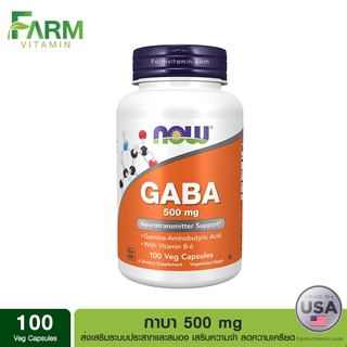 GABA, 500 mg, 100 Veg Capsules, กาบา