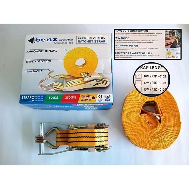 BENZ TIE DOWN Cargo Lashing 2TON 2T x 12M 2Tx12M