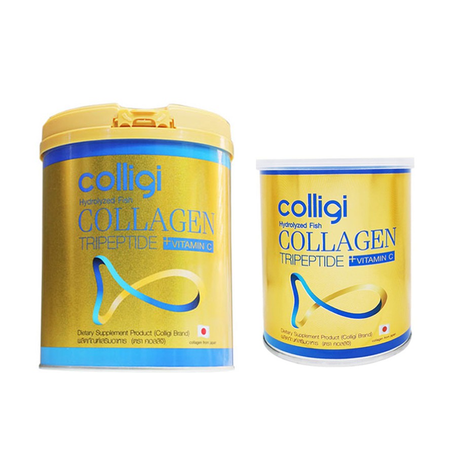 ร้านไทย ส่งฟรี คลอลาเจน อมาโด้ กระป๋องทองคอลลิจิ คอลลาเจน Colligi Collagen by Amado (มี2ไซส์)&เล็ก 11,000มก. เก็บเงินปลายทาง