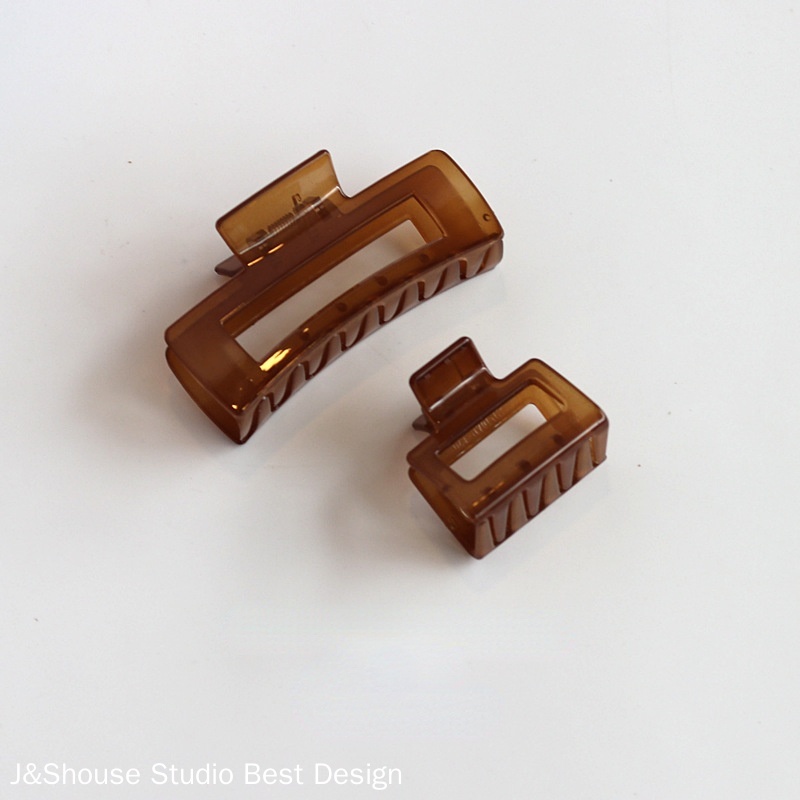 เคเอฟ393 ขนาดใหญ่และขนาดกลางขนาดเล็กเกาหลีเรียบง่ายสีกาแฟผมกรงเล็บคลิปอุปกรณ์เสริมผู้หญิง - รูปที่ 5