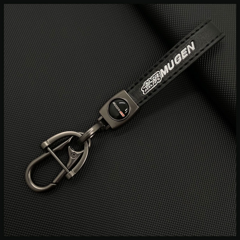 Car Styling 3D Metal Leather Keychain Keyrings Holder For Honda Mugen Power Typer Civic Accord CRV C