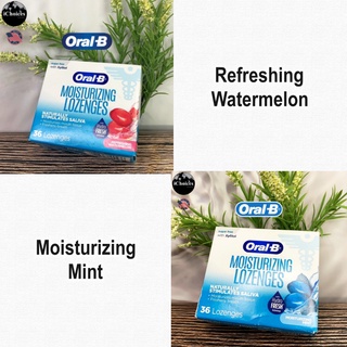 [Oral-B] Moisturizing Lozenges, Watermelon or Mint 36 Lozenges ลูกอมดับกลิ่นปาก ทำให้ปากไม่แห้ง ลมหายใจสดชื่น