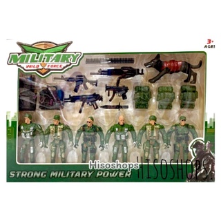 MILITARY WILD FORCE โมเดลทหาร หน่วยรบพิเศษ พร้อมอาวุธปืนและสนุัขทหาร ชุดเล็ก Toy world Strong Military Power