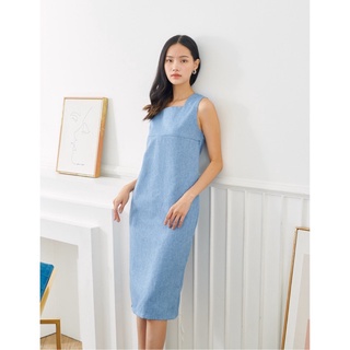 Pure Moms &amp; Kids เดรสให้นม Megan Midi Dress: Iris Blue