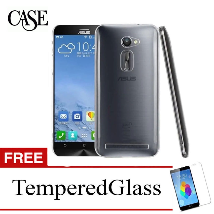 เคสนิ่มใสสําหรับ Asus ZenFone 2 2015 - 5.0 นิ้ว - ZE500CL + ฟรีกระจกนิรภัย
