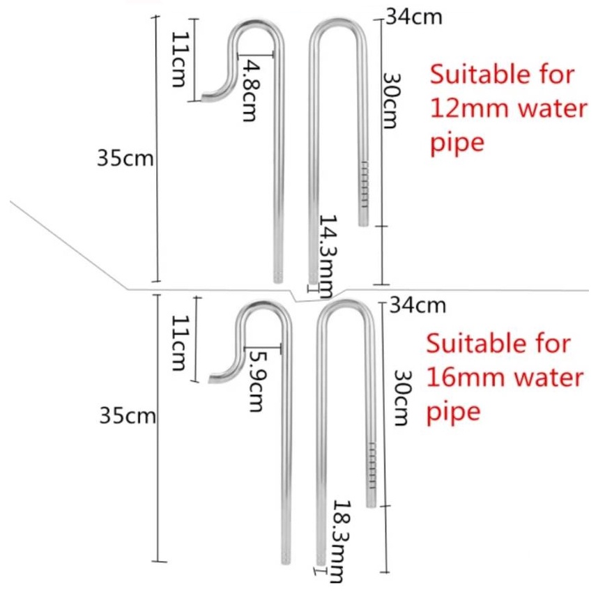 Mufan Inflow Outflow Stainless Steel Tube 12mm/16mm ท่อนำน้ำเข้า-ออกตู้ปลา ตู้ไม้น้ำ ขนาด 12มม.และ 16มม พร้อมตัวล็อคท่อ ราคา ถูกที่สุด ดีลบีเคเค แกลเลอรีภาพที่ 4