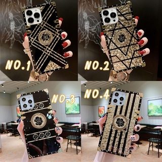 เคสแฟชั่น หรูหรา สําหรับ OPPO Reno8T Reno7Z Reno6Z 5G Reno7 Reno5 Reno4 Reno 8T 8Z 7Z 6Z 7 7Pro 5 5Pro 4 4Z เคสโทรศัพท์ Soft TPU Case เคสป้องกัน Trend Phantom Plaid Flowers พร้อมขาตั้งพับ