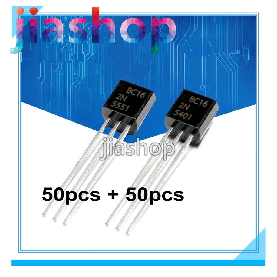 100PCS 2N5551 2N5401 5551 5401 TO-92 (50PCS* 2N5401+50PCS* 2N5551 ) TO92 Bipolar ทรานซิสเตอร์