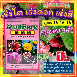 ปุ๋ย มัลติเทค 1 กิโล🍃 Multiteck ปุ๋ยละลายช้า 4 เดือน ปุ๋ยแคคตัส ปุ๋ยกุหลาบ กล้วยไม้ ไม้มงคล ปุ๋ยมอนสเตอร่า ปุ๋ยบอนสี