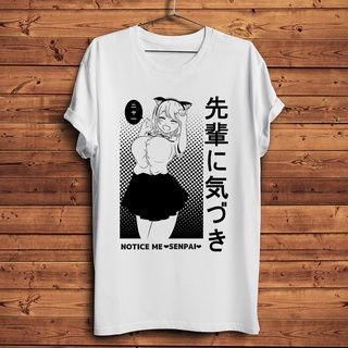 ขายดี!เสื้อยืดลําลอง พิมพ์ลายอนิเมะ Waifu Girl Senpai Notice Me สีขาว สไตล์ญี่ปุ่น สําหรับผู้ชาย และผู้หญิงS-5XL