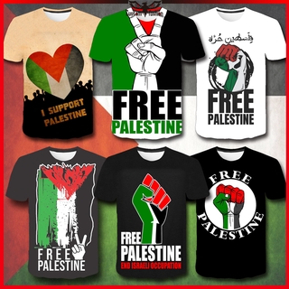 【CustomFashion】เสื้อยืดแขนสั้น พิมพ์ลาย Gaza Fist Faust Free Palestine Intifada Israel Arafat Muslim 3D สําหรับผู้ชาย และผู้หญิง