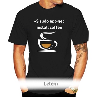 เสื้อยืดผ้าฝ้ายพิมพ์ลายแฟชั่น เสื้อยืด ผ้าฝ้าย พิมพ์ลาย Linux Sudo Apt-Get Install Coffee Geeks แฟชั่นยอดนิยม เหมาะกับขอ