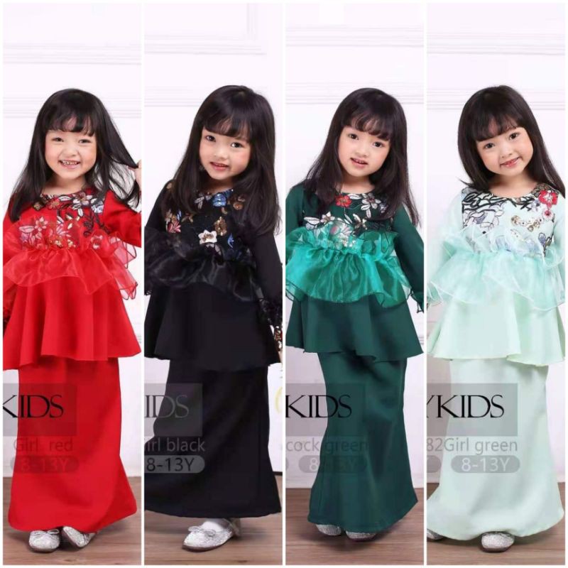 P4 ใหม่!! Peplum Tutu DOLL J&Y Baju Kurung/Baju Raya Baju Raya 2024 Viral Baju Raya Slave Girl/Baju 