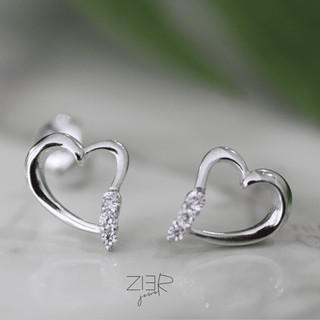 ต่างหูเงินแท้ 925 Silver Earring 925 Heart-Shaped Earring-(E07170526)