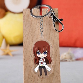 เกม Steins Gate พวงกุญแจรูปการ์ตูน Makise Kurisu Labmen อะคริลิคกระเป๋าจี้ Keyring