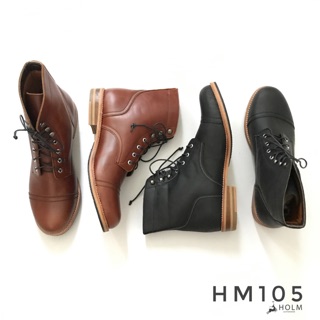 รองเท้าบู้ทหนัง HOLM รุ่น Troy Cap Toe Boots no.105