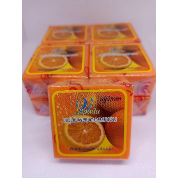 สบู่ส้มผสมคอลลาเจน แพค 10 ก้อน (65g)