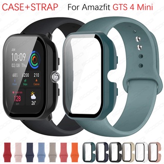 2in1 สายคล้อง พร้อมเคสป้องกันกระจก สําหรับ Huami Amazfit GTS 4 mini / GTS 4 Smart Watch Band + Cover