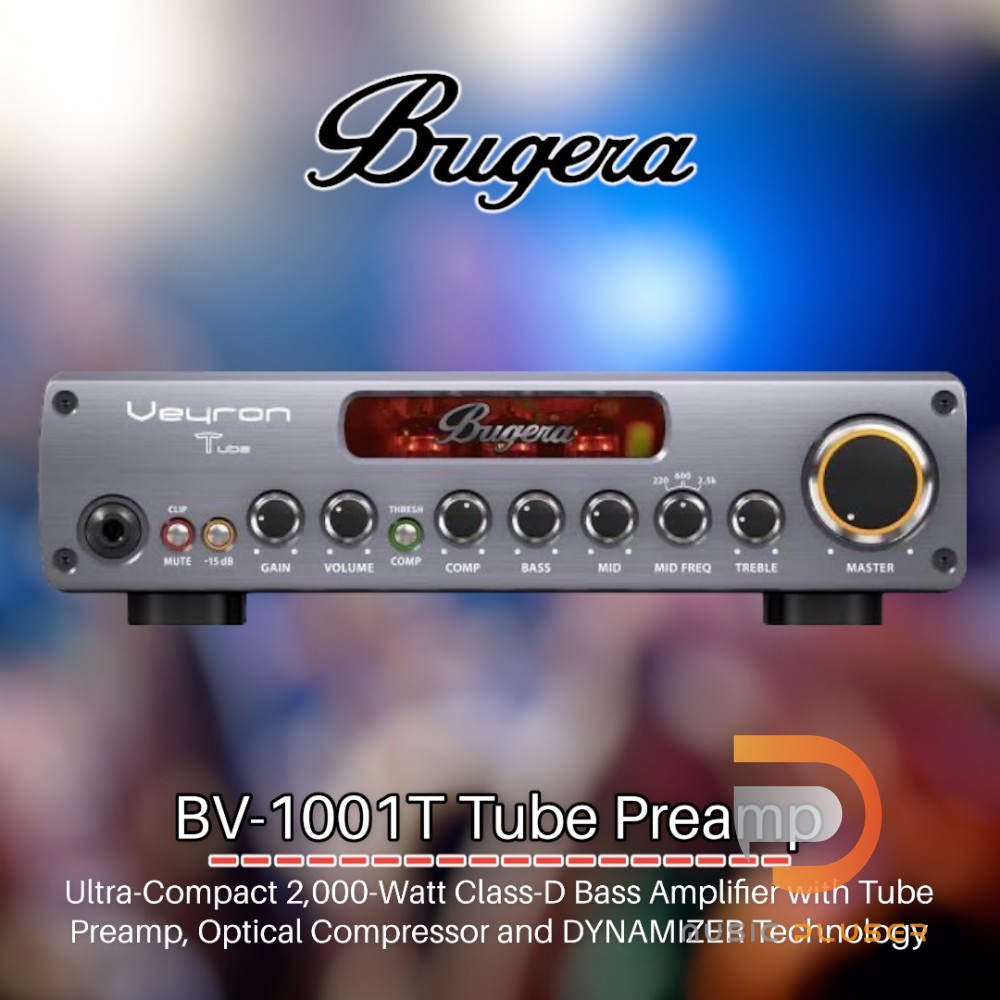 หัวแอมป์เบส Bugera BV-1001T Tube Preamp 3 x 12AX7 ขนาด 2000วัตต์ เหมาะสำหรับสเตจเวที หรือในห้องซ้อมพ