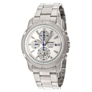 Seiko SNAE45 Mens Chronograph Titanium Watch - White