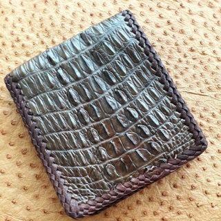 crocodile wallet  กระเป๋าหนังจระเข้แท้สีน้ำตาลทอง