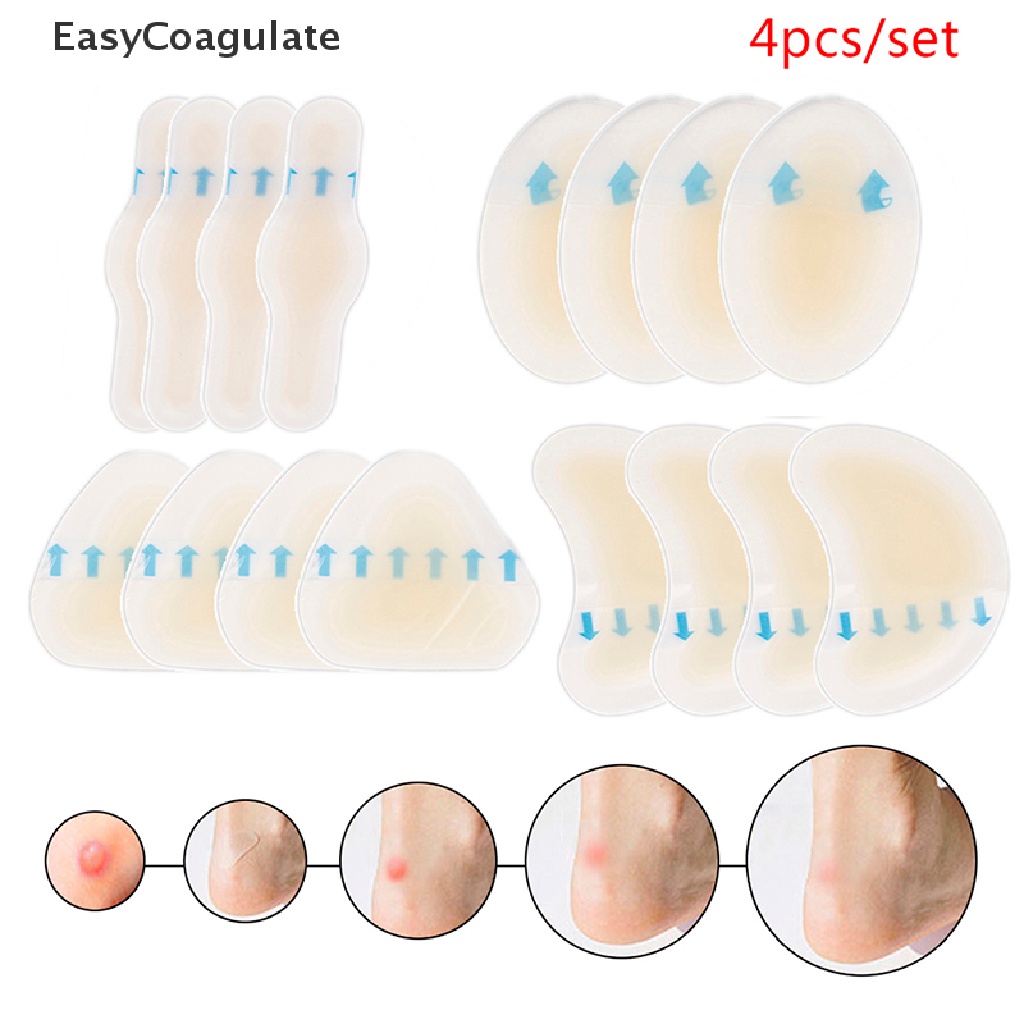 Eas 4Pcs Gel Blister Plaster Anti-wearing Heel Sticker Pedicure Patch Foot Care Tool Ate