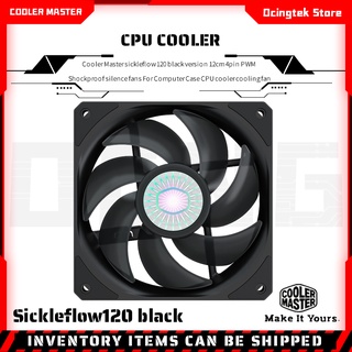 Cooler Master sickleflow120 พัดลมระบายความร้อน CPU 4pin PWM 12 ซม. กันกระแทก สีดํา สําหรับเคสคอมพิวเตอร์