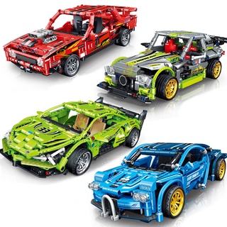 รถแข่ง City Speed Champions กีฬารุ่น Building Blocks อิฐ DIY ของเล่นเด็ก Super Racing Vehicle ดึงกลับ Car