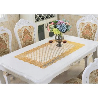 Table Cover ผ้ารองโต๊ะpvc สีทองลายดอกทานตะวัน