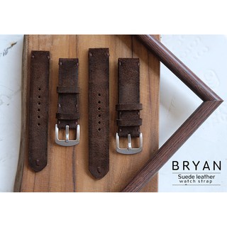 สายนาฬิกาหนังกลับ รุ่น B R Y A N  hand craft vintage watch strap 18 mm, 20 mm,22 mm ,24 mm watch strap  พร้อมบัคเคิล