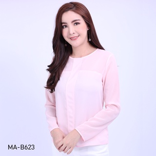 AMILA Blouse AM-B623 ชีฟองชีราเม้นท์ แขนยาว IGPU19-1 FS20230619