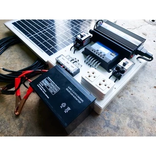 ชุดนอนนา 1000W ชุดคอนโทรลเลอร์ชาร์จเจอร์ โซล่าเซลล์ พลังงานจากแสงอาทิตย์12V/220V 🔥พร้อมแผง20w แบตเตอรี่12A🔥พร้อมใช้งาน🔥