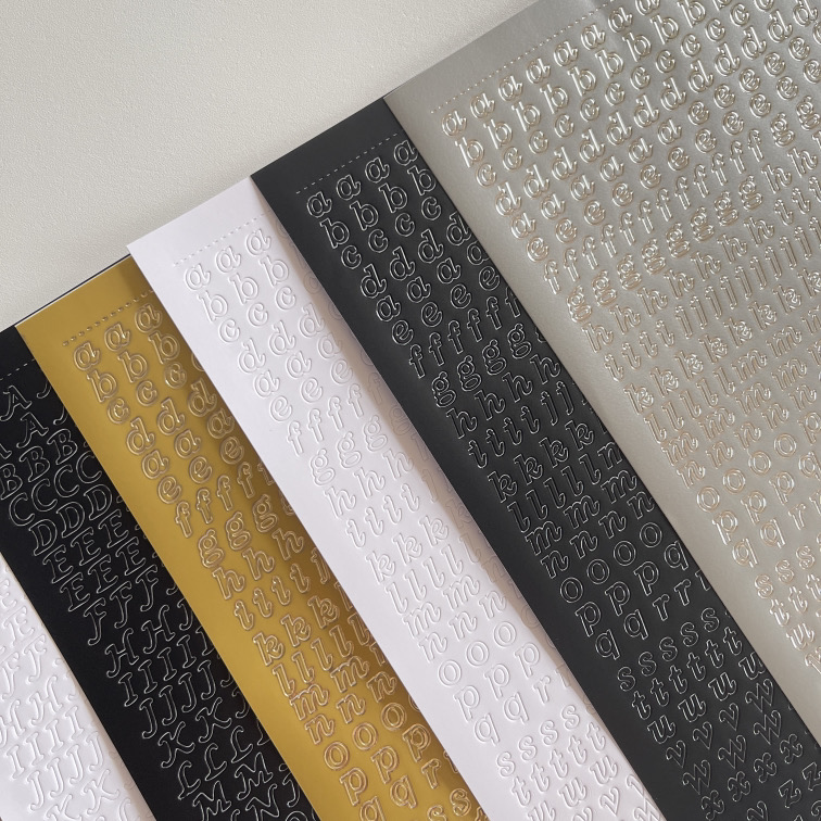 GaLiCiCi Stickers ปั๊มร้อนและสติกเกอร์ตัวอักษรสีเงิน / สติกเกอร์ภาษาอังกฤษแบบไดคัท DIY สำหรับตกแต่ง