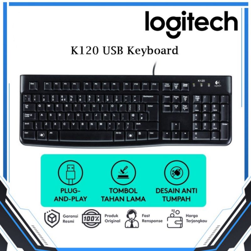 Logitech K120 USB Keyboard การรับประกันอย่างเป็นทางการ