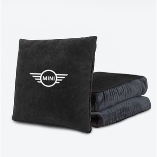 MINI COOPER LOGO plush throw pillow seat back with fleece thickens deployable pillow COUNTRYMAN JCW CLUBMAN F54 F55 F56 F57 F58 F60 R55 R57 R58 R60 Warm wool blanket for sleeping in the car