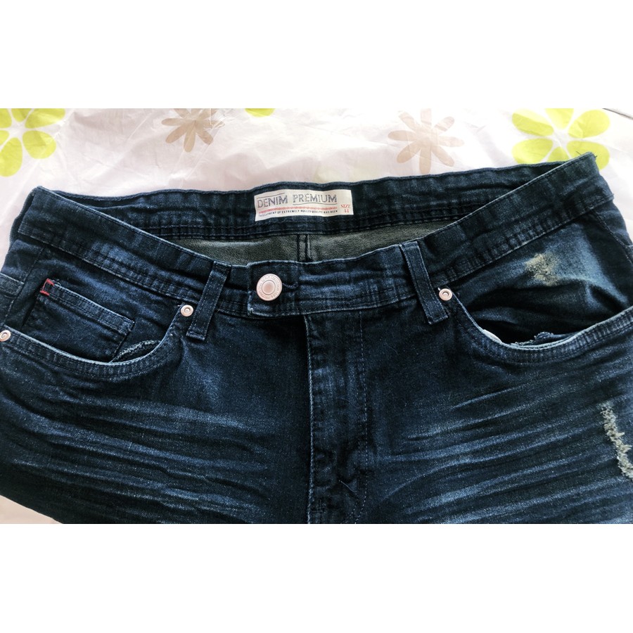 กางเกงยีนส์ชาย Denim Premium ขากระบอก สียีนส์/สีดำ ราคา ถูกที่สุด ดีลบีเคเค แกลเลอรีภาพที่ 7