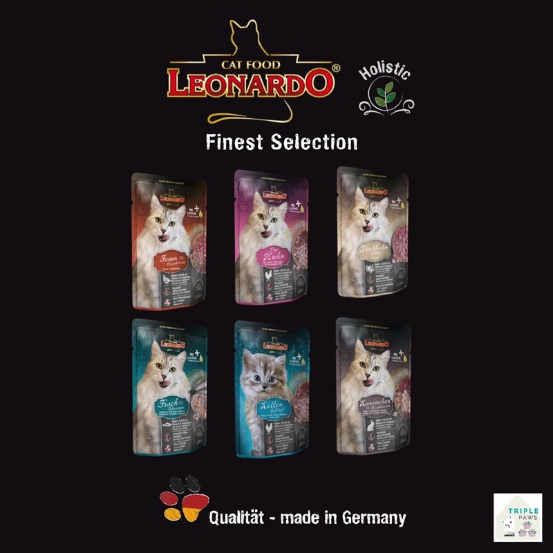 (พร้อมส่ง)Leonardo Finest Selection Cat food แบบซอง ขนาด 85g อาหารแมวเกรดโฮลิสติก จากเยอรมัน – โปรปัง