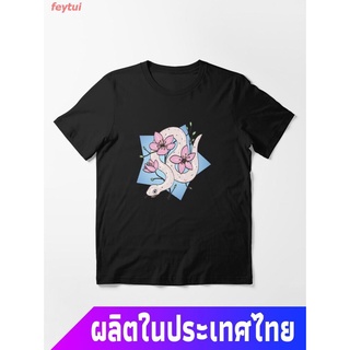 แขนสั้นcrew neckข้อเสนอพิเศษ งู ผ้าฝ้าย 100% snake งูประจำราศี สไตล์พิเศษ  Snakes Danger Noodle Essential T-Shirt  คอกลม