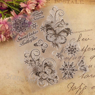 BUTTERFLY St แสตมป์ซิลิโคนใสลายผีเสื้อสําหรับตกแต่งสมุด Diy