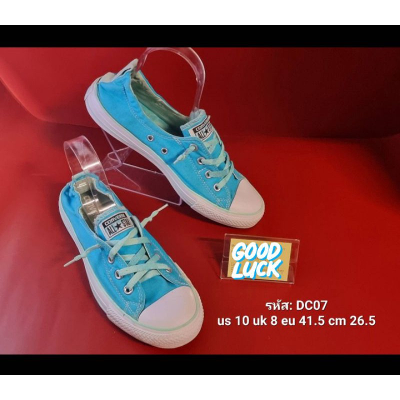 Converse 41.5  สีฟ้า รองเท้ามือสองของแท้ สภาพดี ชาย-หญิง รหัส DC07