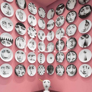 Fornasetti แผ่นเซรามิก 8 นิ้วสําหรับแขวนตกแต่งผนังบ้านโรงแรมบาร์