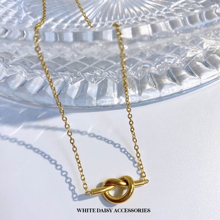 🌈Claire Knot Pendant Necklace 18K Gold plated สร้อยสีทอง สร้อยผู้หญิง#WD191